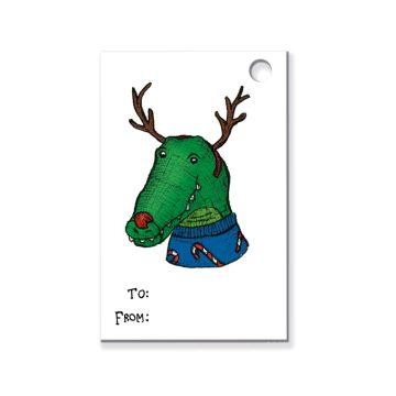 Christmas Gift Tag - Crocodile