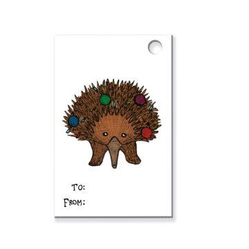 Christmas Gift Tag - Echidna