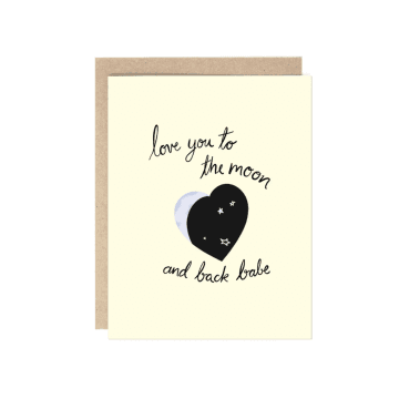 To The Moon Babe Greeting Card